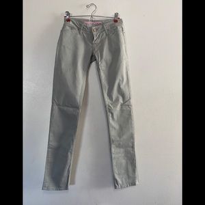 Two Women in the World Jeans Size 26 | Silver Coated Skinny Denim
